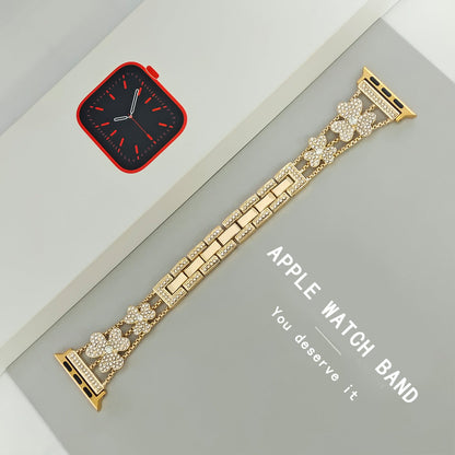 Sparkly Floral Crystal Apple Watch Band Bracelet