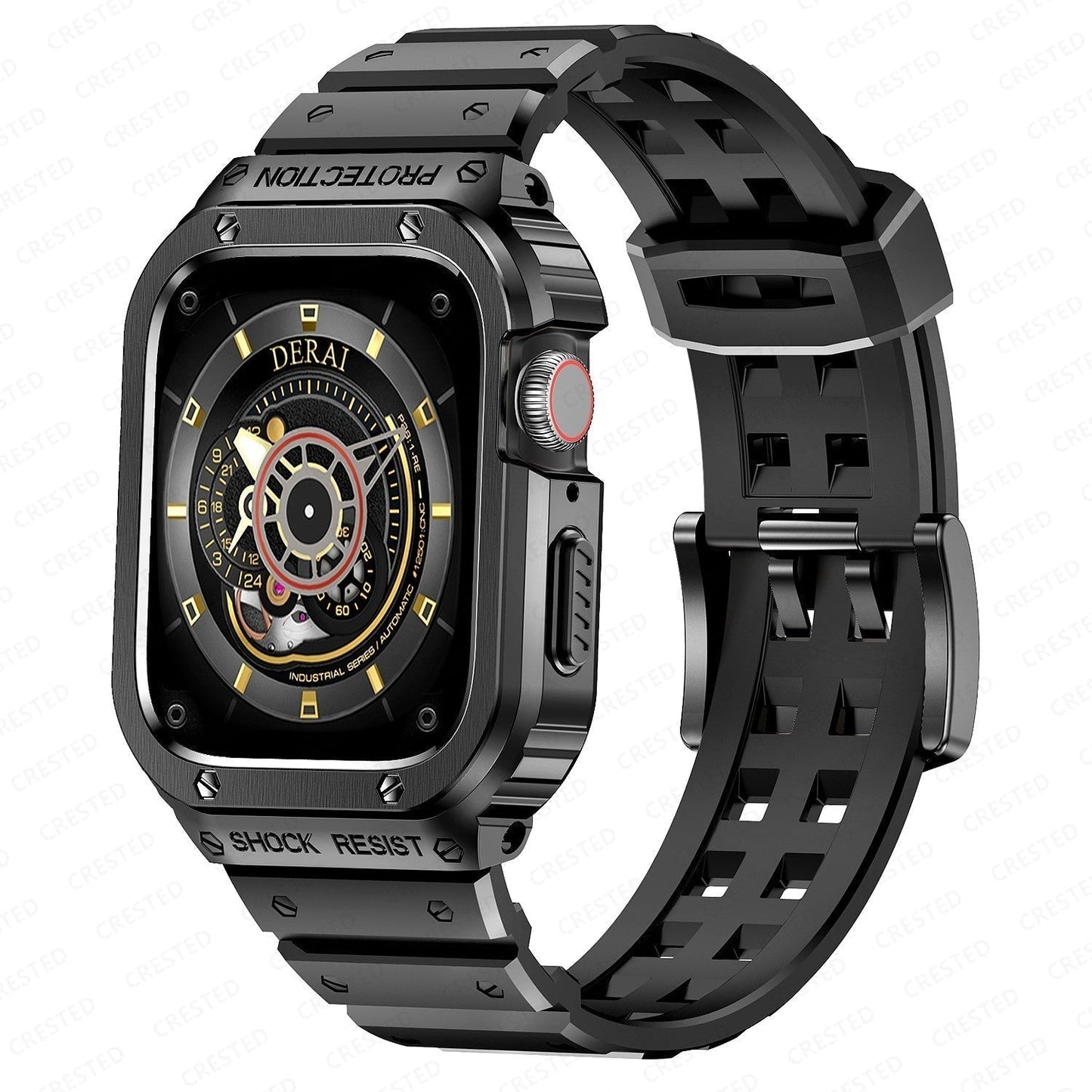 Strong Rubber Strap With Stainless Steel Case Apple Watch