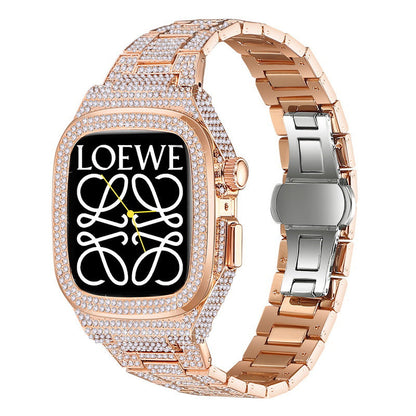 Shiny Stainless Steel Strap for 44/45mm Apple Watch - OutfitLondon