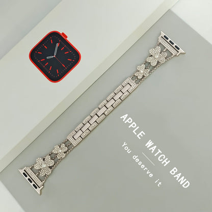 Sparkly Floral Crystal Apple Watch Band Bracelet