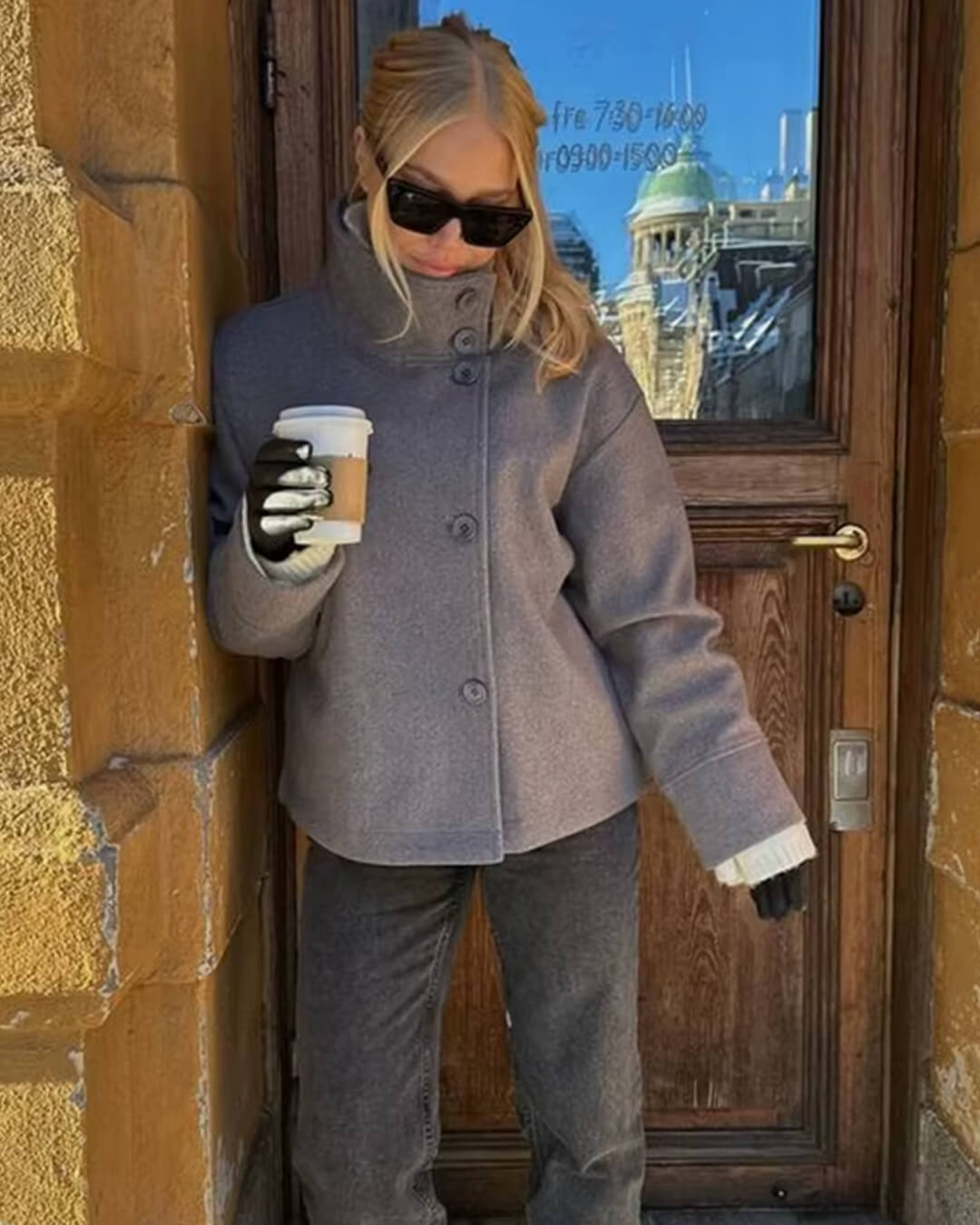 Thick Insulated Ladies Winter Parka Jacket with Big Hood - OutfitLondon