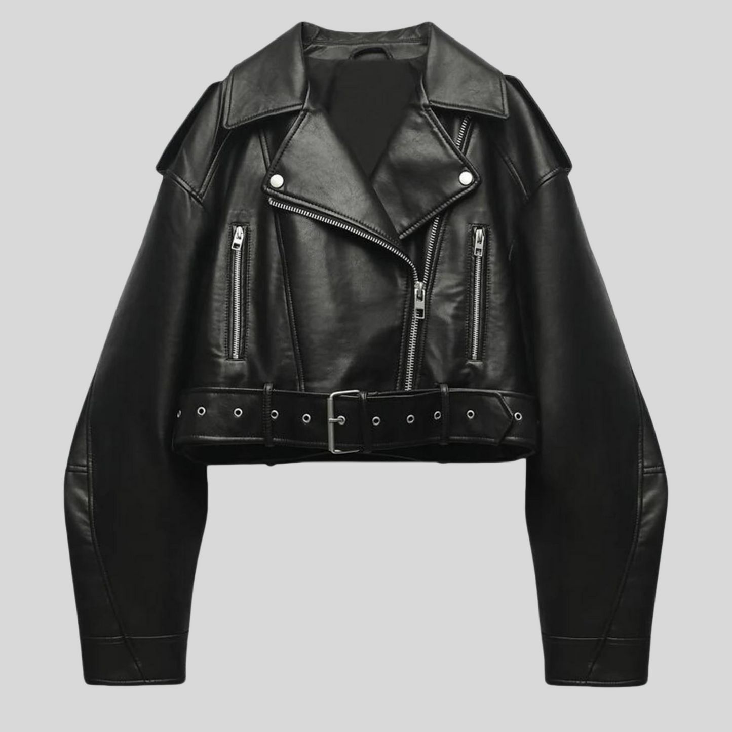 Fashionable Faux Leather Women's Jacket