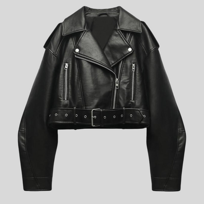 Fashionable Faux Leather Women's Jacket