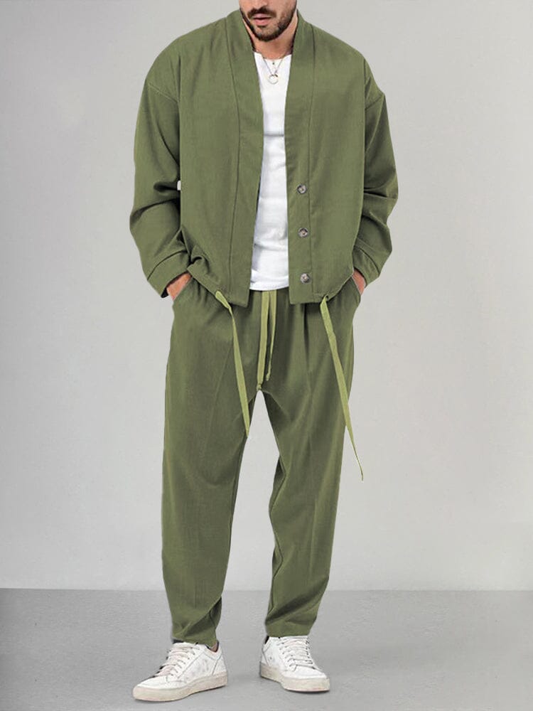 Relaxed Fit 2-Piece Jacket and Trousers Set - OutfitLondon