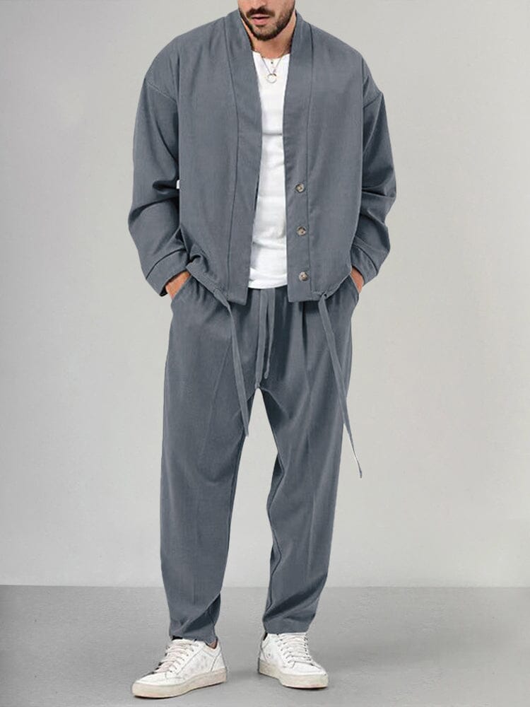 Relaxed Fit 2-Piece Trousers Set