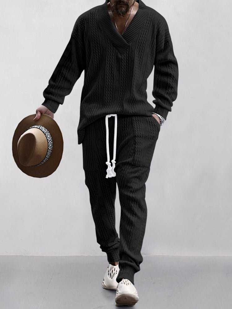 Soft Mens Casual Sweater and Pant Set