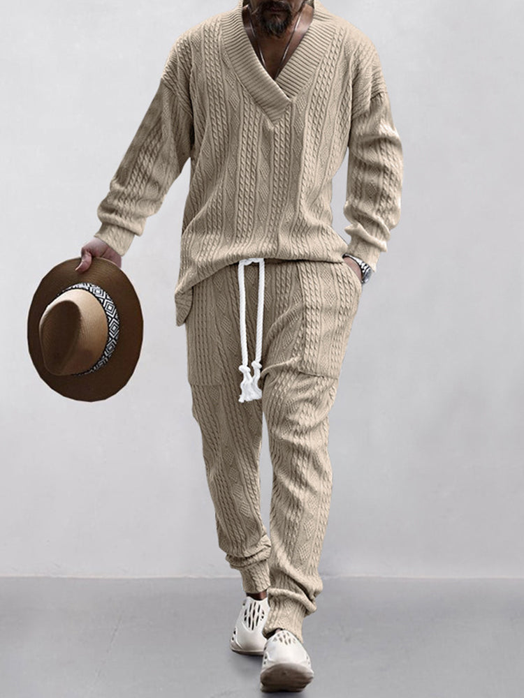 Soft Mens Casual Sweater and Pant Set