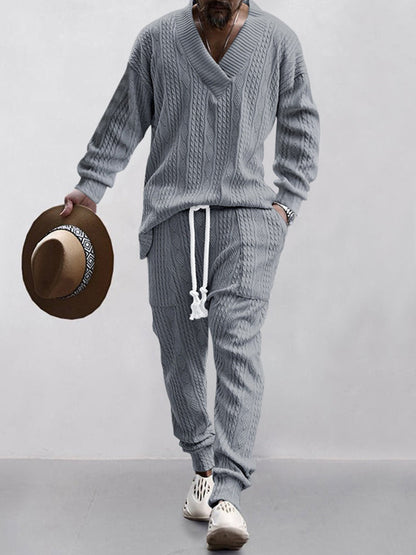 Soft Mens Casual Sweater and Pant Set
