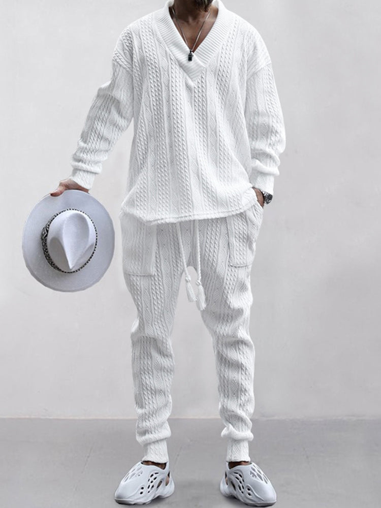 Soft Mens Casual Sweater and Pant Set