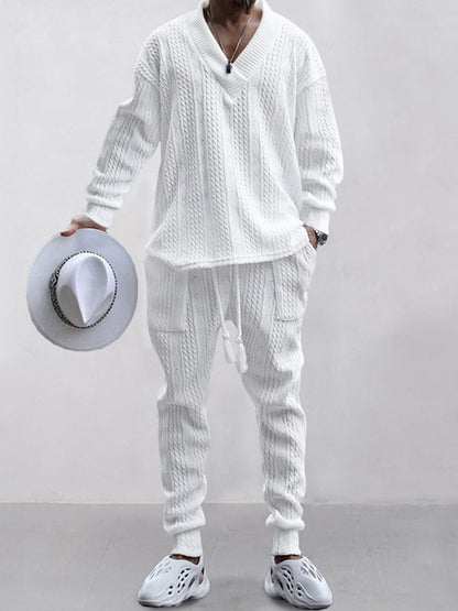 Soft Mens Casual Sweater and Pant Set