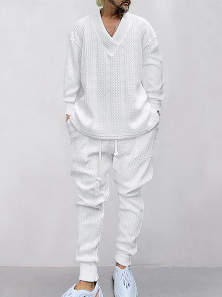 Soft Mens Casual Sweater and Pant Set