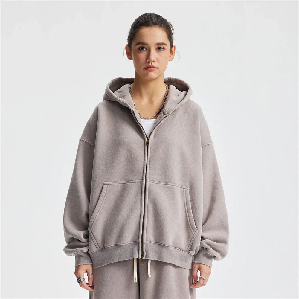 Cozy Fleece Zipper Hoodie Jacket