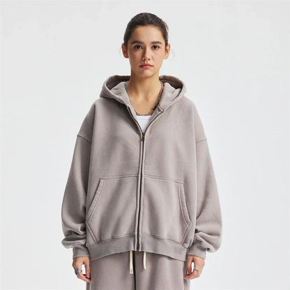 Cozy Fleece Zipper Hoodie Jacket