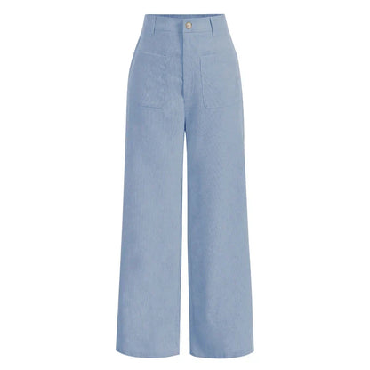 Comfortable High Waist Loose Fit Women's Pants with Pockets