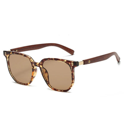 Trendy Wooden Frame Aviator Sunglasses