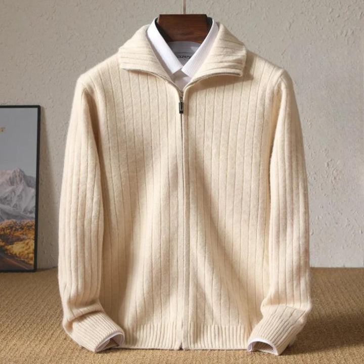 Premium Men's Cashmere Sweater - Classic Fit Cardigan - OutfitLondon