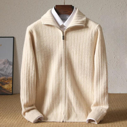 Premium Men's Cashmere Sweater - Classic Fit Cardigan - OutfitLondon