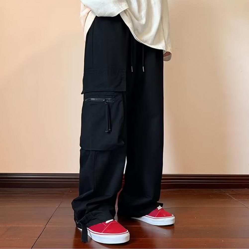 Comfortable Loose Fit Mens Black Cargo Joggers - OutfitLondon