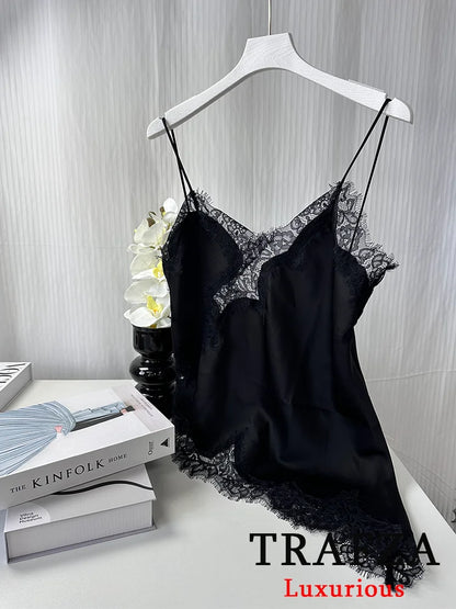 Fashionable Crew Neck Short Patchwork Top