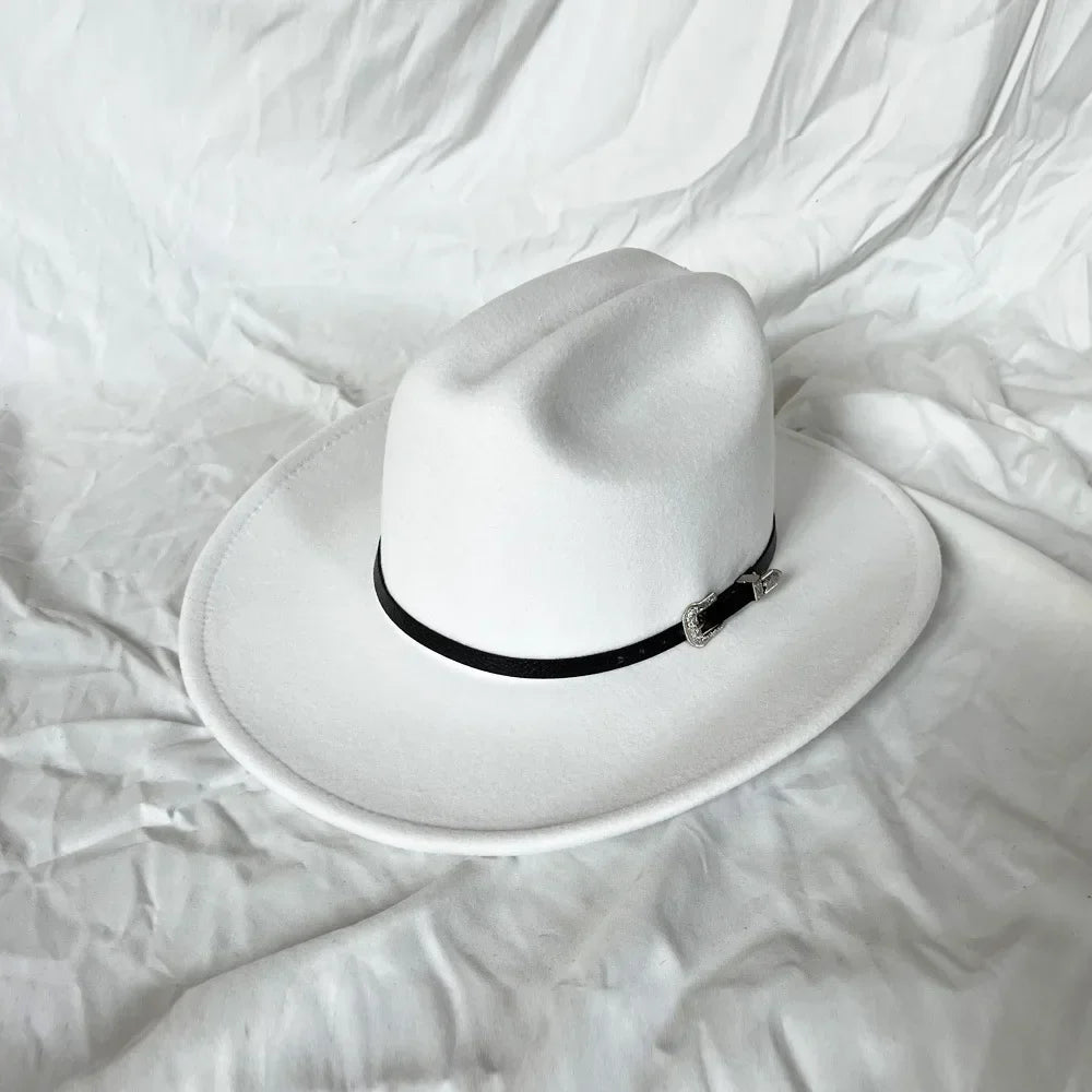 Classic Western Leather Cowboy Hat - Wide Brim Fit