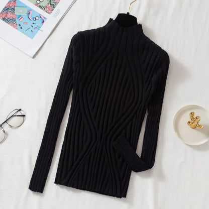 Women's Soft Roll Neck Long Sleeve Sweater