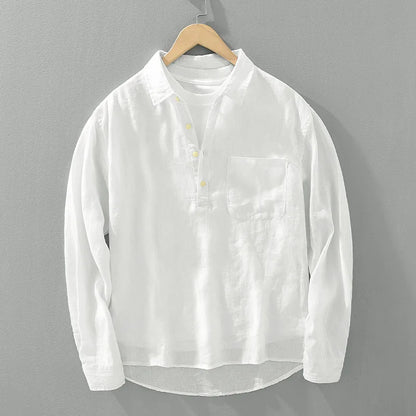 Comfortable Classic Cotton Mens Long Sleeve Shirt