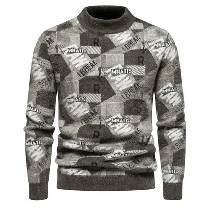 Faux Fur Crew Neck Men's Sweater