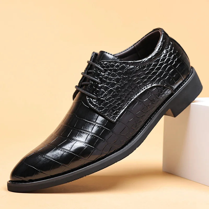Classic Brown Leather Derby Shoes