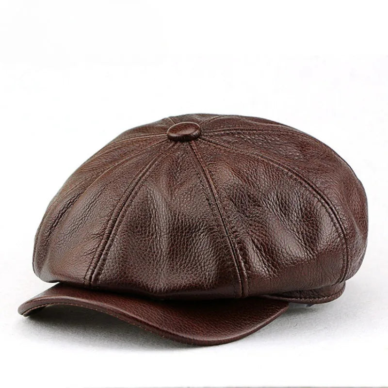Authentic Leather Newsboy Hat Extra Large
