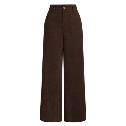 Comfortable High Waist Loose Fit Women's Pants with Pockets