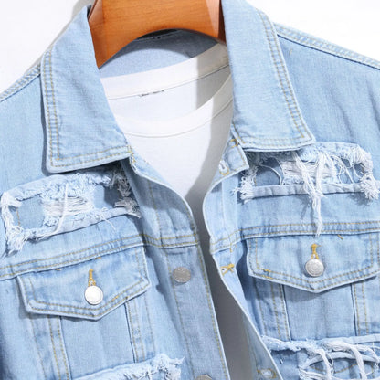 Ripped Distressed Denim Jacket