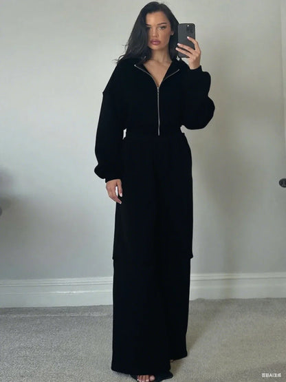 Relaxed Fit Striped Hoodie and Pants Set