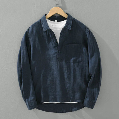 Comfortable Classic Cotton Mens Long Sleeve Shirt