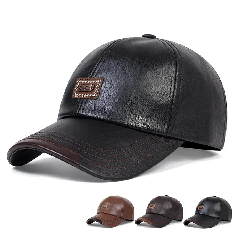 Genuine Leather Dad Gift Hat - OutfitLondon