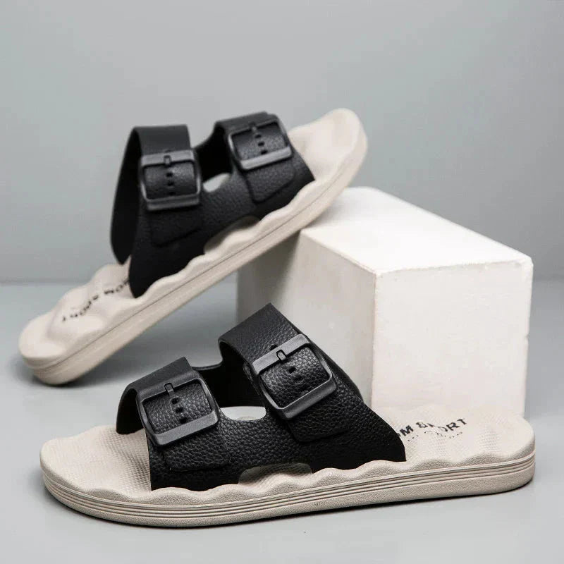 Delmar Comfort Slides - Soft Adjustable Sandals with Contoured Footbed
