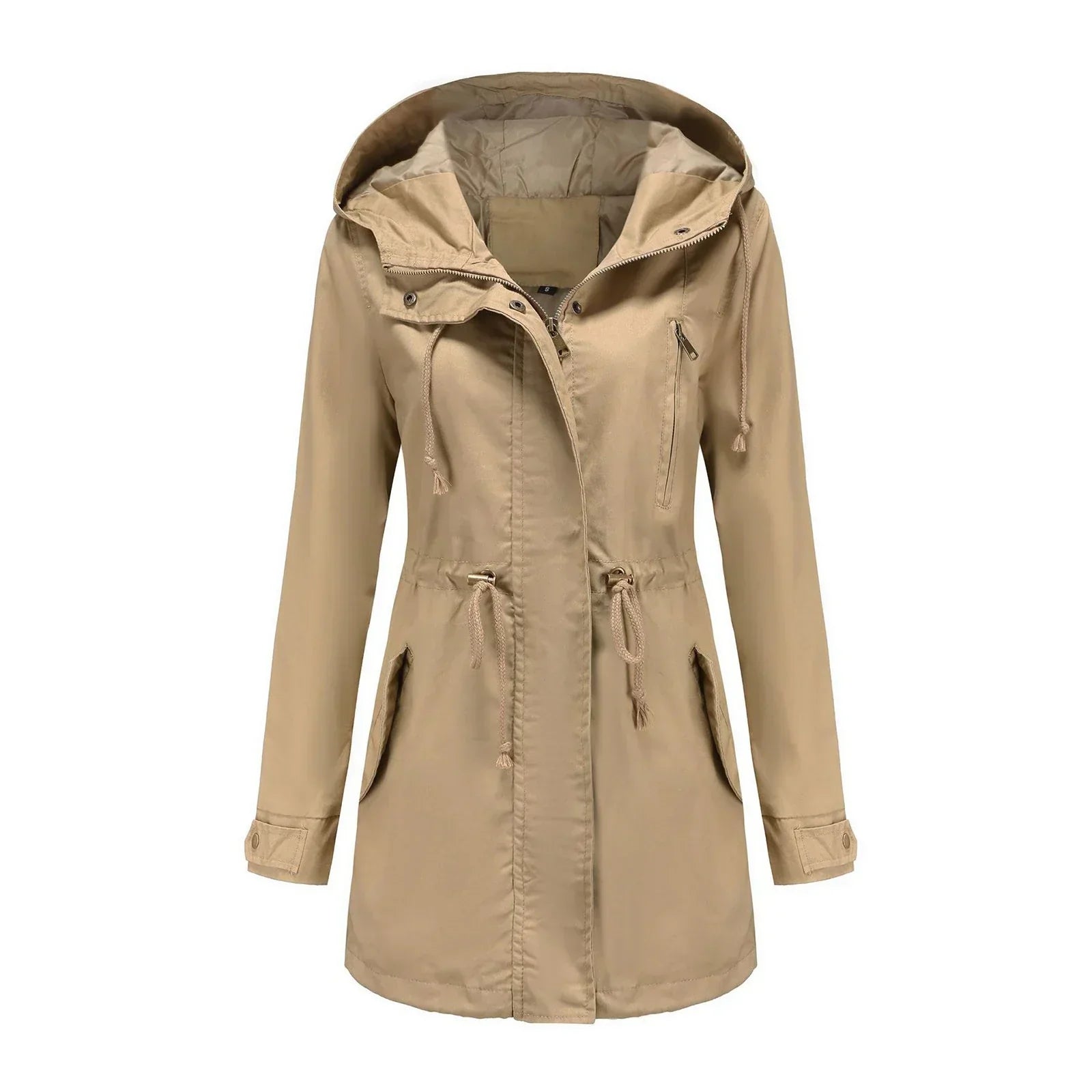 Waterproof Ladies Long Parka Rain Jacket - OutfitLondon