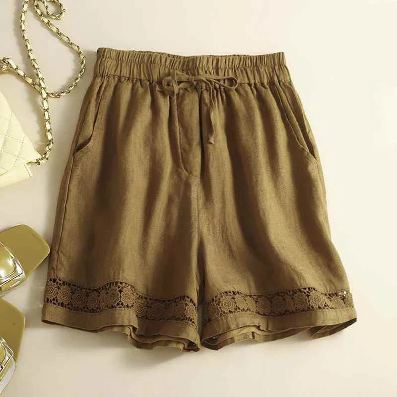 Casual Fit Embroidered Drawstring Shorts