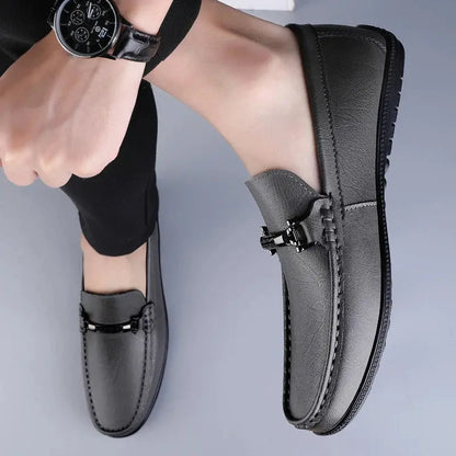 Elegant Leather Slip On Loafers