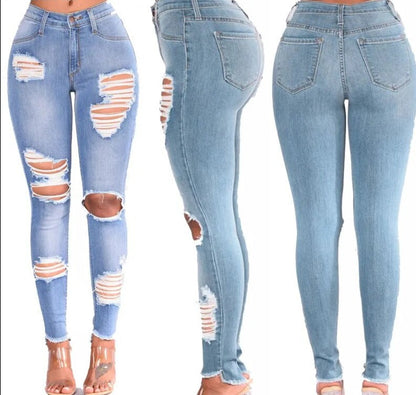 Trendy Ripped Skinny Women's Jeans - OutfitLondon