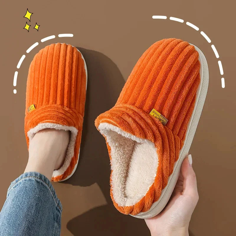 Plush Fleece Comfort Slippers – Warm Cozy House Shoes
