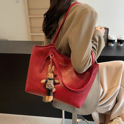 Large Natural Leather Shopping Bag