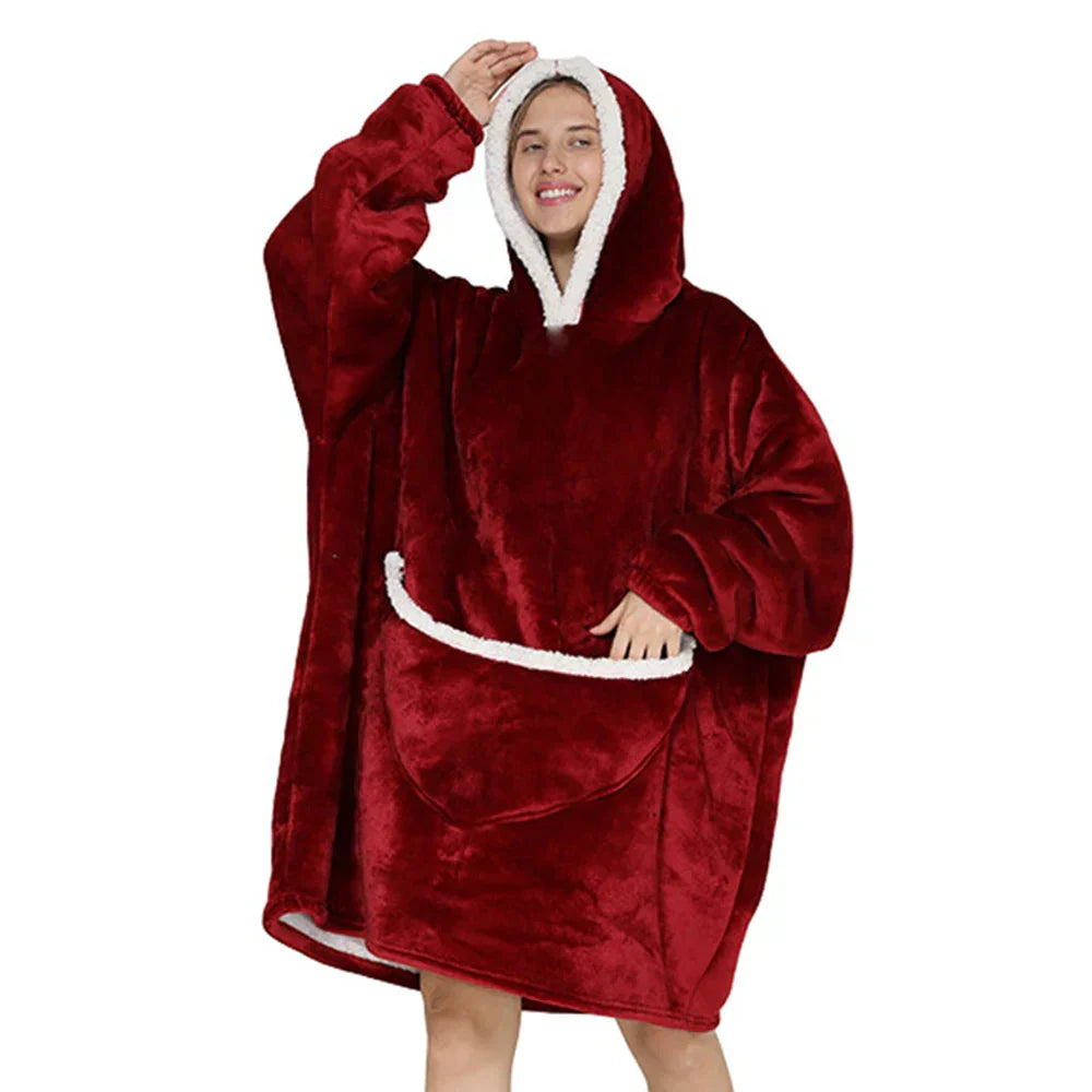 Cozy Hooded Blanket with Pockets