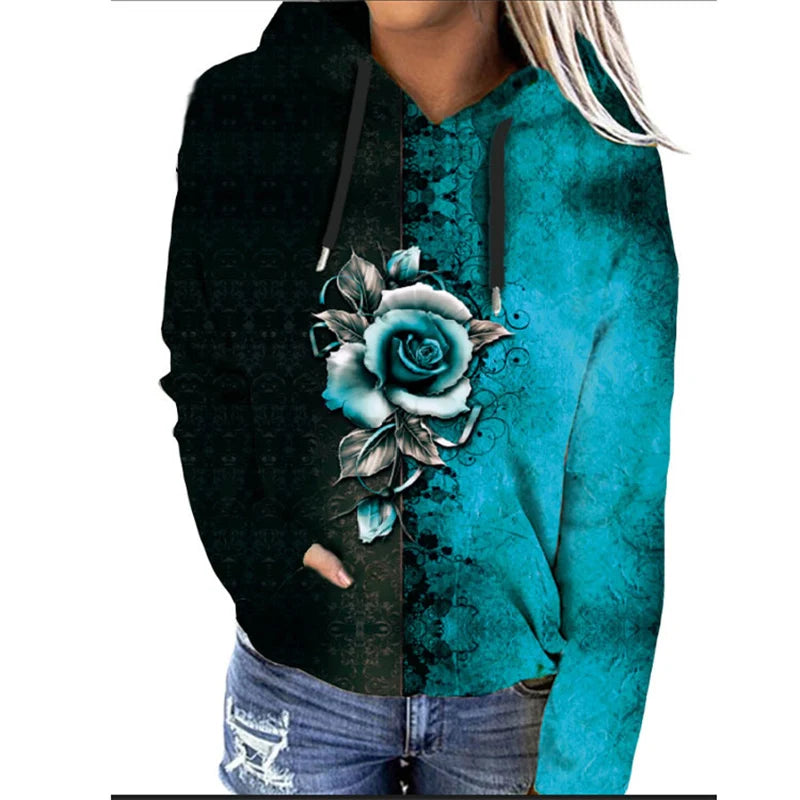 Soft Womens Oversized Flower Sweatshirt