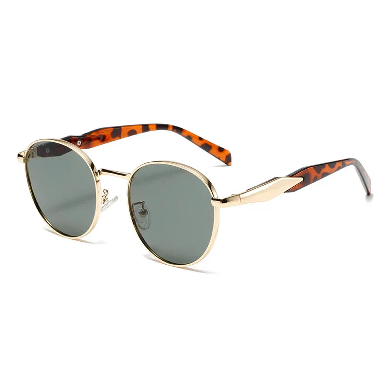 Unisex Retro Round Metal Sunglasses UV400 Adjustable Nose Pads