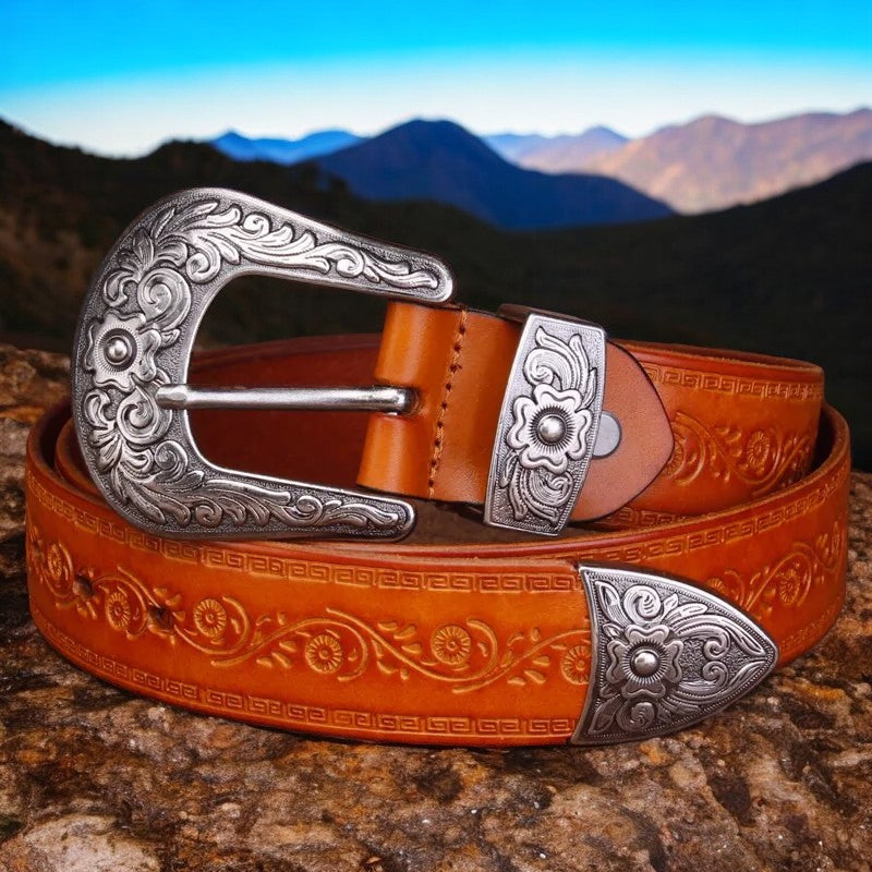 Classic Tan Genuine Leather Belt