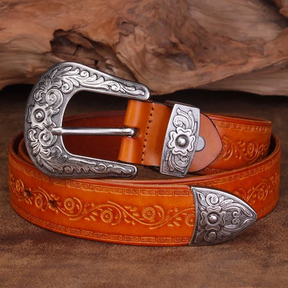 Stylish Leather Cowboy Belt
