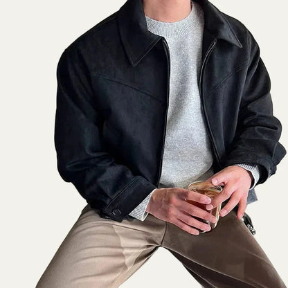 Men's Casual Open Front Zip Jacket
