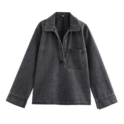 Women's Relaxed Fit Denim 2 Piece Suit