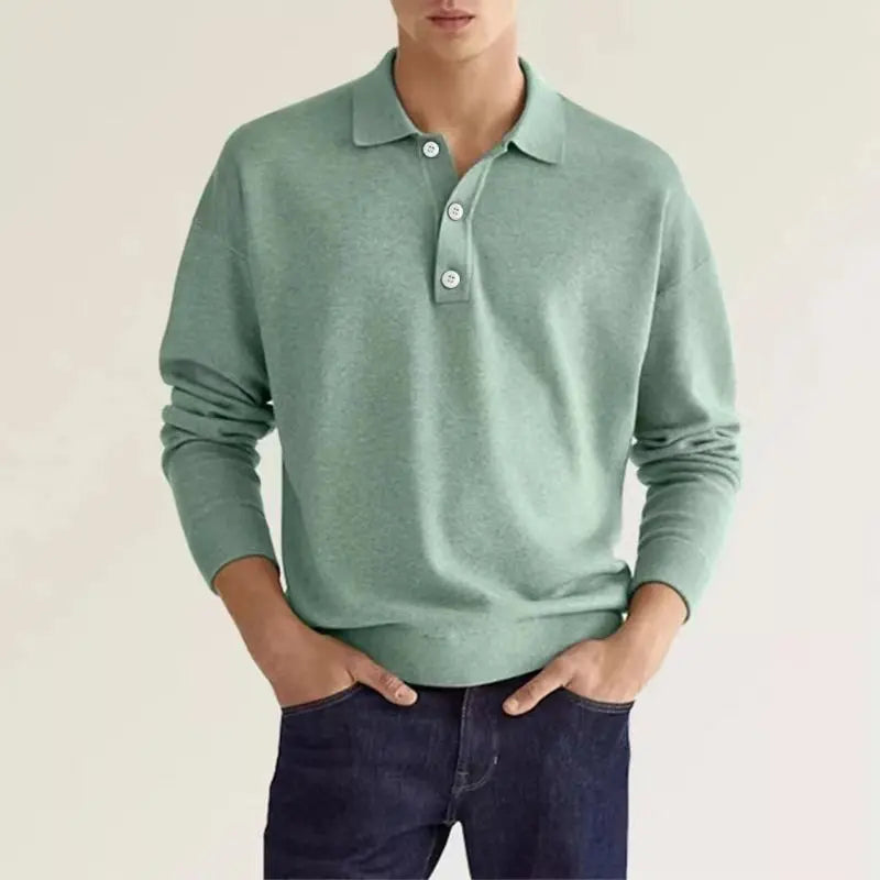 Men's Wool Polo Shirt Wool Cotton Blend Soft Breathable
