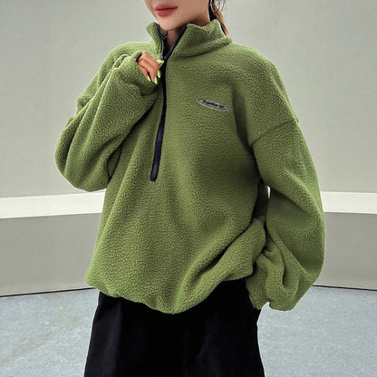 Soft Women's Fleece Half Zip Sweatshirt - OutfitLondon